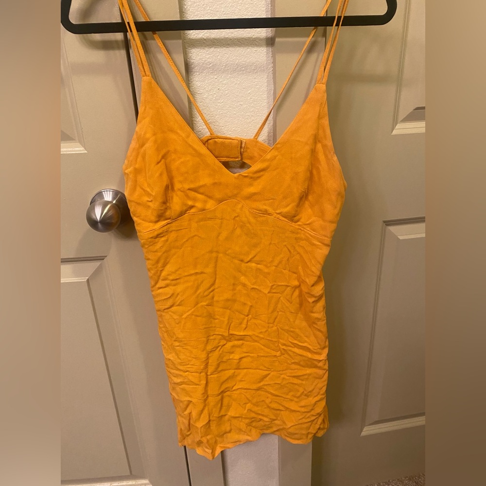 Orange dress. Tagged for exposure. Great for summer, swim suit coverup.